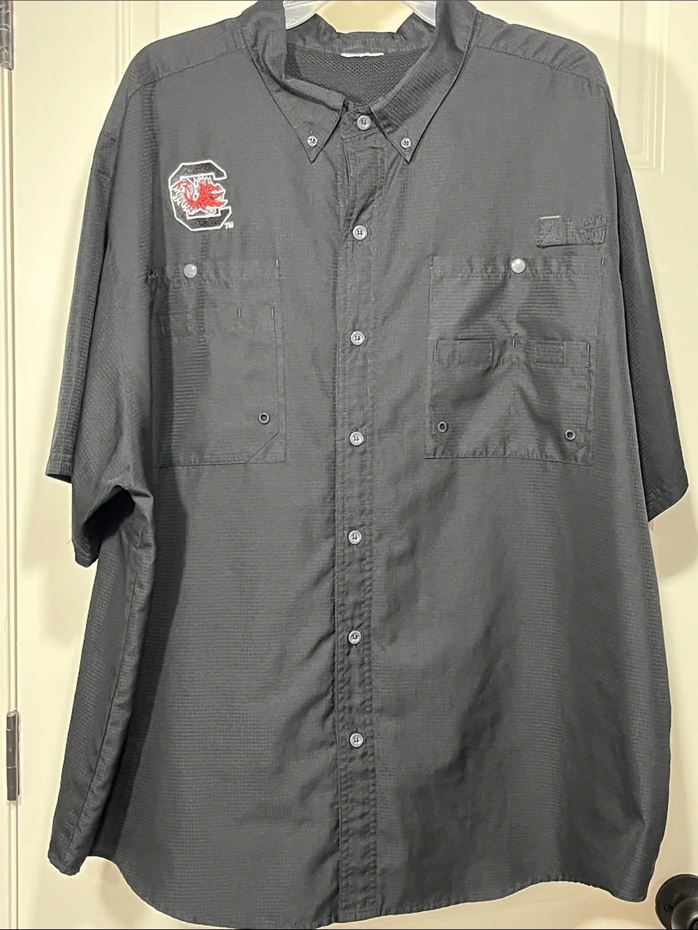 Columbia PFG South Carolina Gamecocks Black Fishing Shirt Men’s Button Up